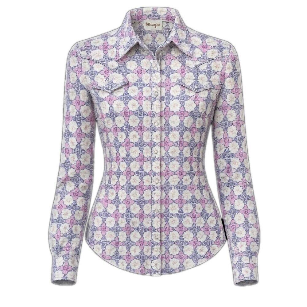 Wrangler Womens Western Rhinestone Snap Button Front Shirt Size S Pointed Yoke